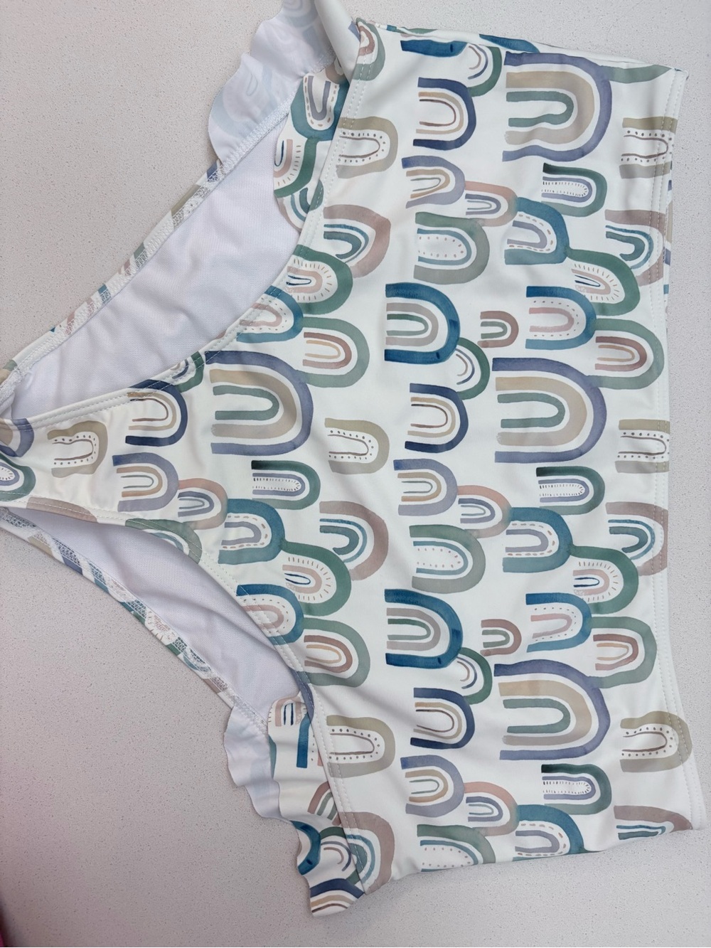 Printed Swim Bottoms in Teal, Sage & Taupe rainbows honeysuckle swim 2XL